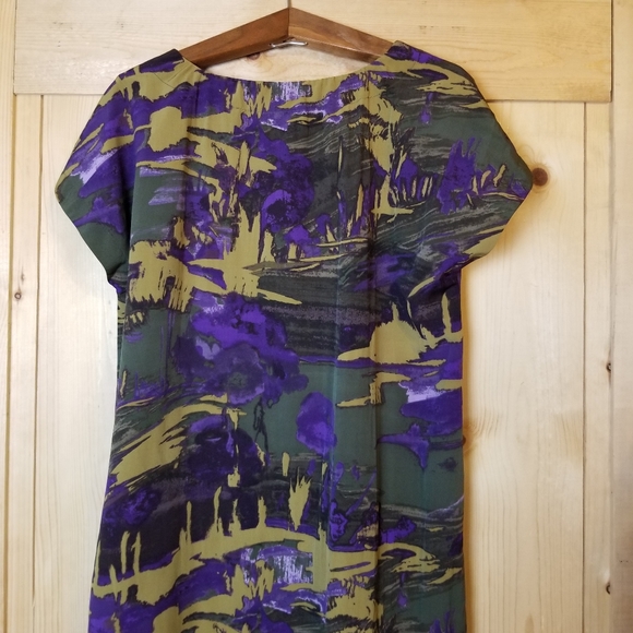 Simply Vera Vera Wang Abstract Print Cap Sleeve Shift Dress - Picture 7 of 12